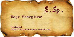 Rajz Szergiusz névjegykártya